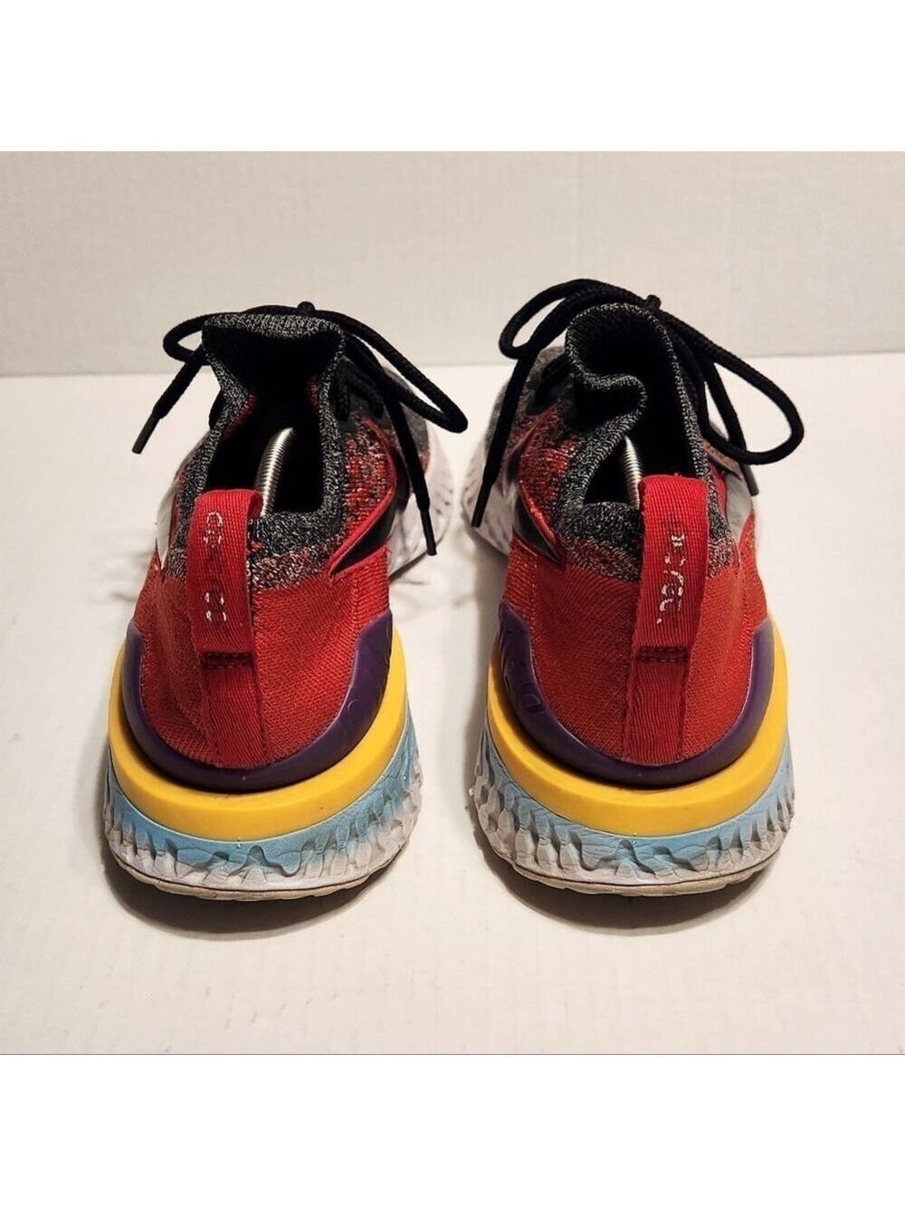 Nike Epic React Flyknit 2 Mens 10 Red Black Running Shoes - Picture 6 of 12